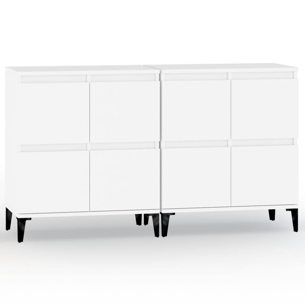 Fengshui Kredens zestaw 2 szt. biały 60 x 35 x 70 cm materiał drewnopochodny | 4 przegródki, dużo miejsca do przechowywania, łatwa w pielęgnacji, z uchwytem ściennym