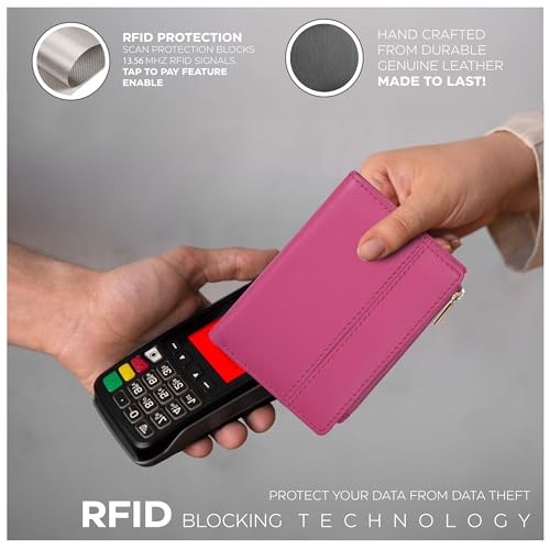 Image of Oak Leathers Wallet For Women Full Grain Leather - Small RFID Coin Purse Credit Card & ID Holder for Ladies,Bifold Wallets for Teenager | Small
