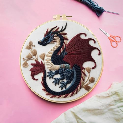 Kit de broderie débutant motif dragon pour vos instants de détente créative