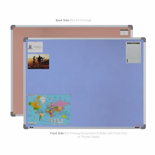 Image of Scholar Art Metis 3x4 Feet Fabric Pin Up Board for Study Table & Kids Room | Vibrant & Versatile Crape Cloth + High Density Soft Board for Pinning Photos, Sticky Notes & Reminders (Purple)