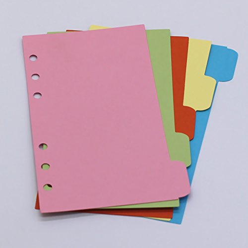 LONG TAO 12 Set A6 6 Holes Durable Colorful Loose Leaf Notebook Write-On Dividers Index Dividers with Clear Binders - Thumbnail 2