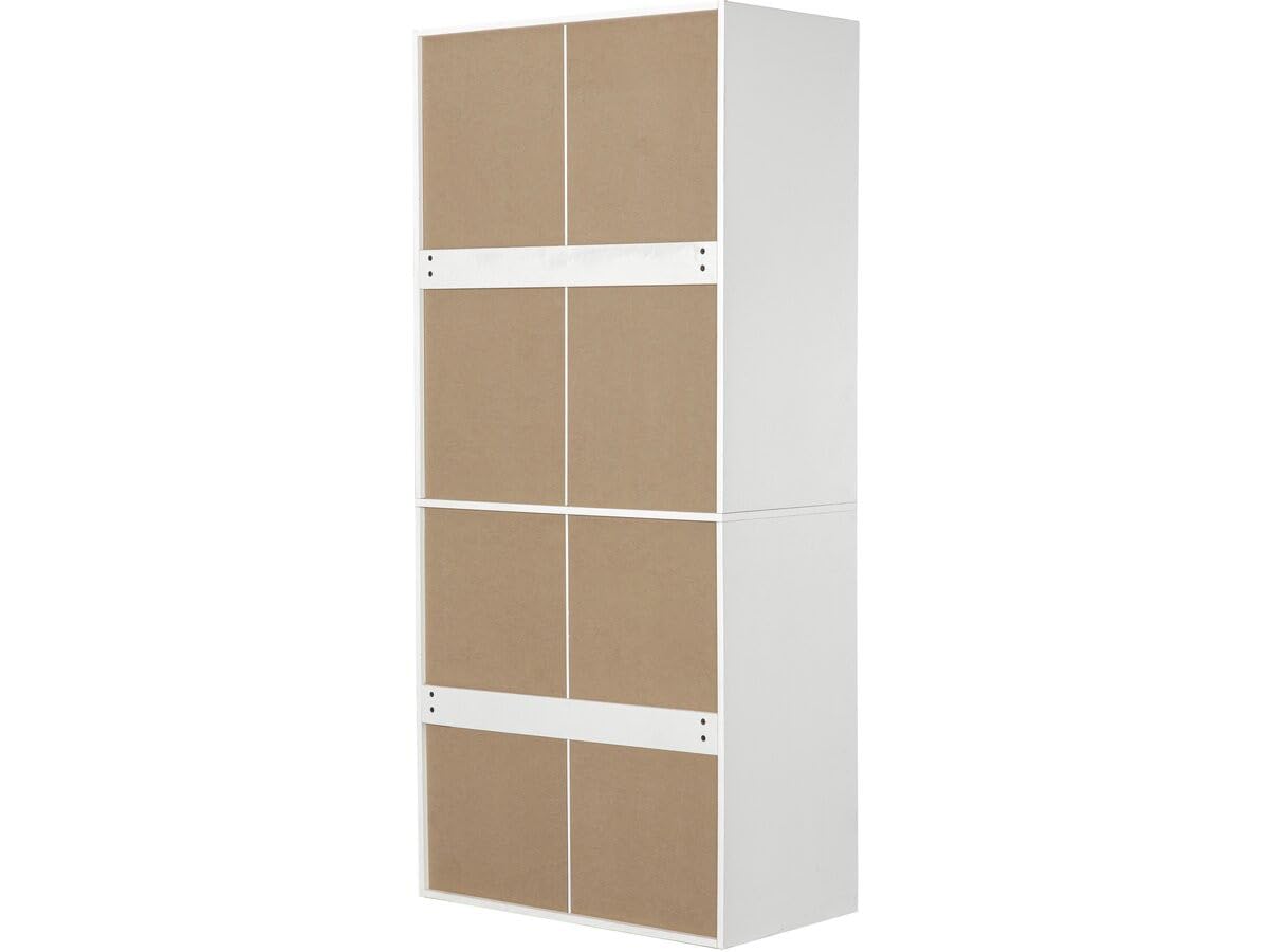 Armoire avec 4 tiroirs et 1 penderie Opéra - 80 x 45 x 180 cm - Blanc