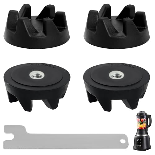 4 acopladores 9704230, piezas de repuesto para Blender Coupler de goma, compatible con los modelos KitchenAid KSB52, KSB5, 5KSB52 y 5KSB5 (llave de montaje incluida)