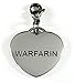 Max Petals - Warfarin Medical Alert ID Stainless Steel Heart Shaped Charm Pendant with Lobster Clasp