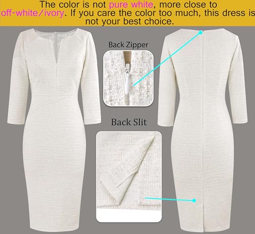 Image of VFSHOW Womens Slim Zipper Up Work Business Office Party Bodycon Pencil Sheath Dress