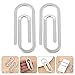 OSALADI 2pcs Creative Stainless Steel Paper Clips for Office Use File Clamps and Money Fixators for Organizing Documents and Cash Minimalist Silver Design