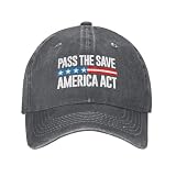 muciioa Pass The Save America Act Hat Pass The Save America Act Trucker Cap for Men Women Grey