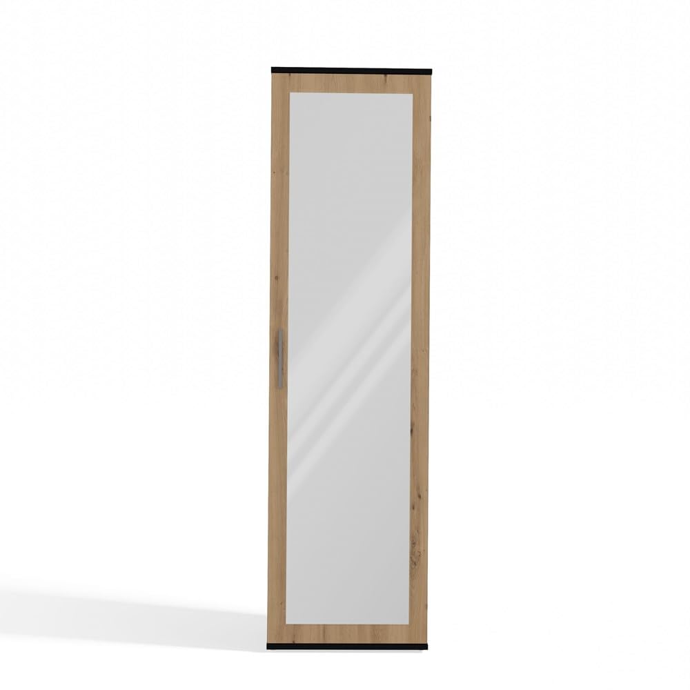 CDF ATARA - Placard de hall avec grand miroir - 180x50x35 cm - 2 étagères + espace de suspension - Meuble de hall