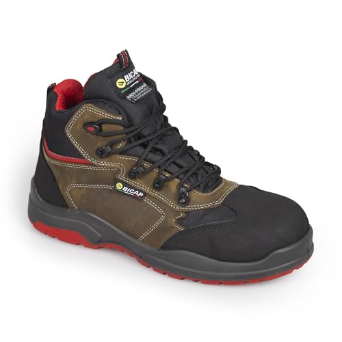 Bicap Scarpe Antinfortunistiche Uomo FLAMINGO S3 WR Con Sacca Porta Scarpe Da Lavoro Nubuck Idrorepellente Puntale Composito Lamina Antiperforazione Suola Antiscivolo Edilizia Agricoltura Industria