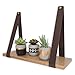Gadgy Scaffale Da Parete In Legno | Scaffale Galleggiante | Finta Pelle Marrone E Rovere Massiccio | Decorazione Da Parete In Legno | Scaffale Decorativo Da Appendere | 50 X 15 X 2 Cm