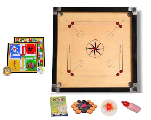 Image of Carrom Board (32 INCH Carrom Round with Ludo S-1)