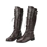 Mens Medieval Lace UP Tall Boots Medieval Viking...