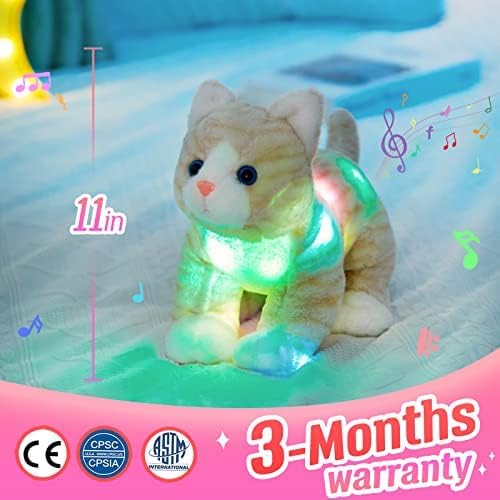 Glow Guards 14'' Light up Musical Kitty Stuffed Animal Soft Realistic Cat Plush Toy with LED Night Lights Lullabies Singing Glow Birthday Children's Day for Toddler Kids - Image 5