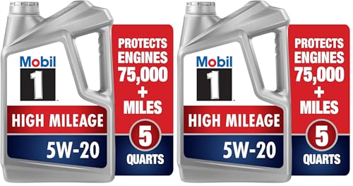 Image of Mobil 1 Motor Oil 5W-20, 5 Quart | Full Synthetic | High Mileage | Pack of 2
