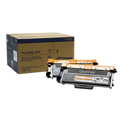 Image of Brother TN-3390 Toner Cartridges, Black, Twin Pack, Super High Yield, Includes 2 x Toner Cartridges, Brother Genuine Supplies