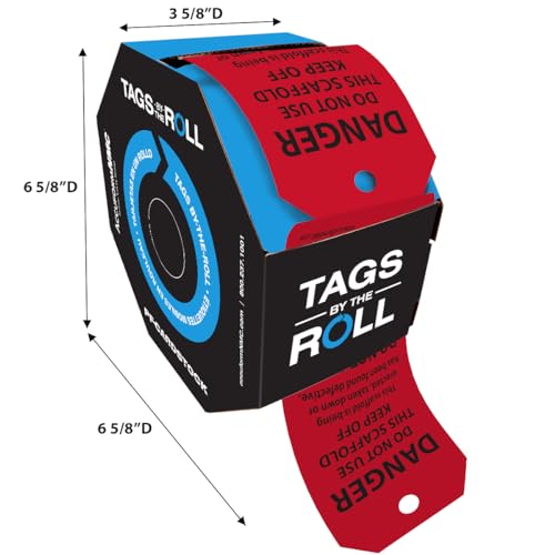 AccuformNMC 250 etiquetas de andaimes por rolo, não use este andaime, mantenha desligado, etiquetas