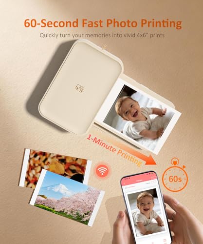 Image of HPRT CP4100 4x6 Photo Printer with 108Sheets & 2 Ribbons, Full-Color, Wi-Fi
