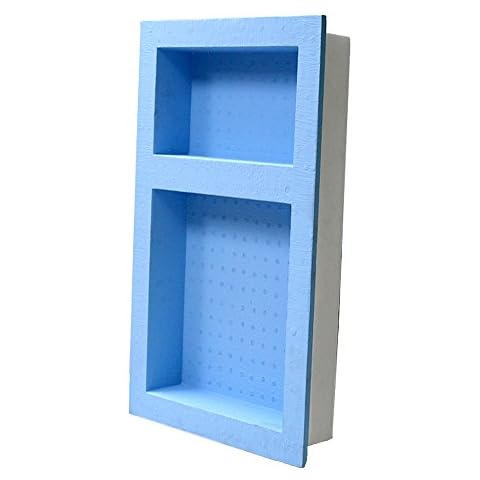 PROMOTOR Double Recessed Shower Niche, Waterproof Ready for Tile Shampoo Shelf Bathroom Shelf Organizer Storage For Shampoo & Toiletry Storage Cover