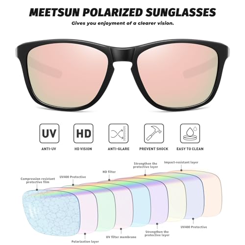 Image of MEETSUN Polarized Sports Sunglasses for Women Men Driving Running Cycling Fishing Sun Glasses UV400 Protection