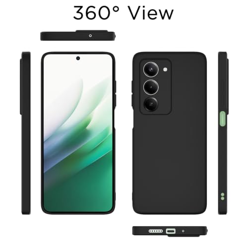 Image of Outlouders Back Cover for Redmi 15 5G | Camera Protection | Durable Soft Matte Silicone Bumper Case (Black)
