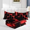 HOSIMA Honeycomb Queen Size Comforter Set,Red Black Geometric Bedding Set 3pcs for Kids Boys Teens Room Decor,Gamer Comforter Sets for Boys Soft Lightweight Bedding Sets with 2 Pillowcases. #4