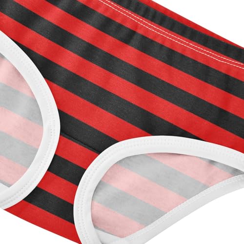 Black Red Stripe Toddler Girls's Underwear 2T4