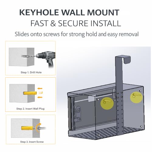 Over The Door Lockable Drop Box with Combination Lock, Heavy Duty Metal Hanging Collection Box for Mail, Payments, Documents & Key Returns, No Drilling Required, Wall Mount Option by Joymaney - Image 8