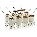 Libbey Glass and Metal Entertaining Set with 8 Glasses, Caddy and Individual Serving Spoons