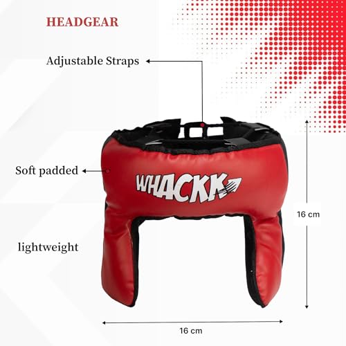Image of WHACKK Junior Boxing Kit Red | Boxing Set for Kids & Beginners | Lightweight Training Kit for Home Practice, Fitness & Self-Defence, Boys & Girls