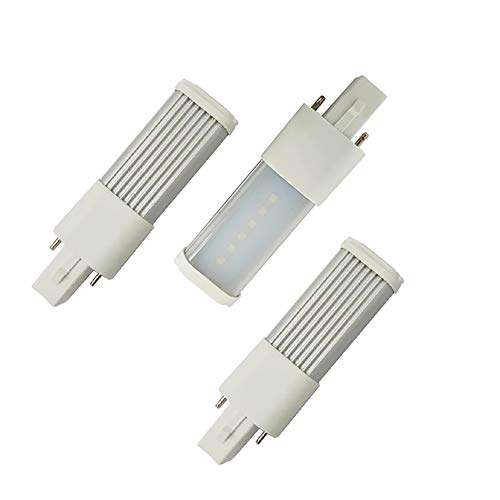 2Pcs E-Simpo G23 3W Led Bulb Pls-7W Replacement G23D 2P Led Pl Retrofit Horizontal Recessed Down Light Plug Play For Inductance/Magnetic Ballast Daylight 6000K 85-135V Ac (Cold White, 4.2In/107Mm 3W) #TOP1