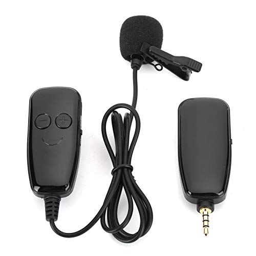 Microphone sans fil Lavalier, Clip accessoire de téléphone sur Microphone Microphone UHF, Microphone 3,5 mm pour enregistrement d'interview Youtube Vlog Cover