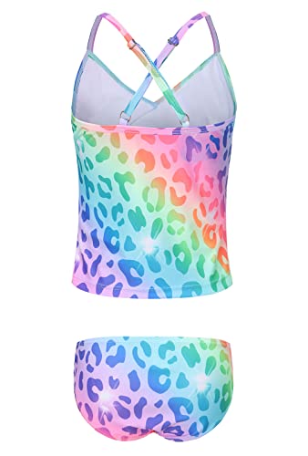 Image of Girls Tankini Swimsuits Two Piece Bathing Suit Hawaiian Ruffle Swimwear Set for Kids Girls 3-16 Years