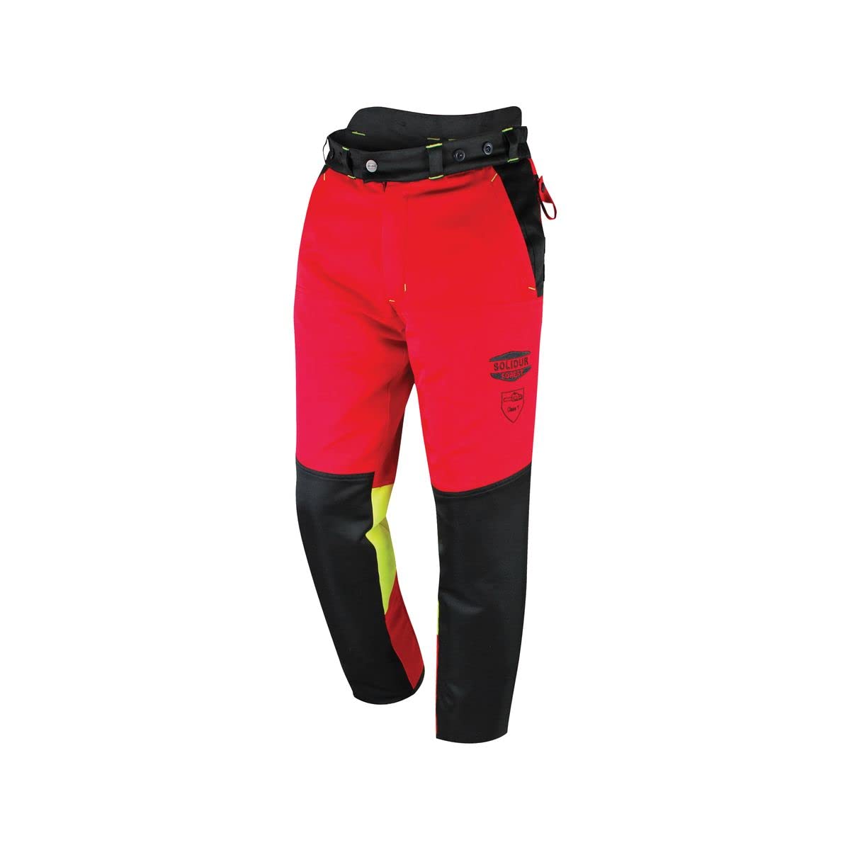 Solidur Pantalones de Trabajo Fepa, Negro/Rojo, 36-41