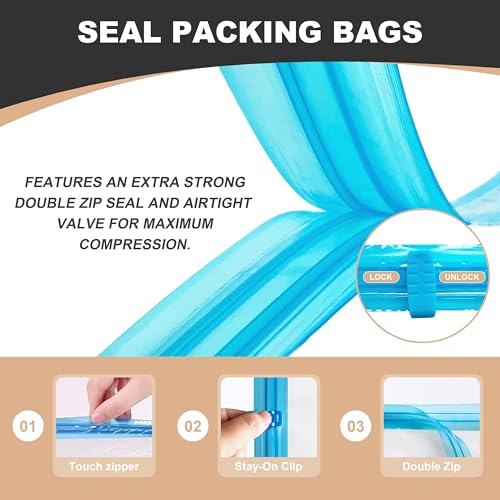 Naturelux NAT-BAG-4J4L4M8S Vacuum Storage Bags, 20-Pack Space Saver, Zipper Vacuum Sealed Bags thumb #6