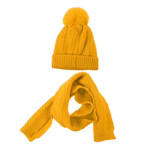 BESPORTBLE Hat Scarf Warm Neckerchief Winter Neck Warmer Beanie Knit Fluffy Gray Boys Pom Hat Thick Has Scarf