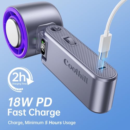 Image of Pro Handheld Portable fan with Turbo Cooling 5500mAh 199 Speeds | 20000 RPM Air Turbo Tech Portable Design Powerful Mini Personal Fan for Travel, Outdoor,Beach,Makeup, Summer