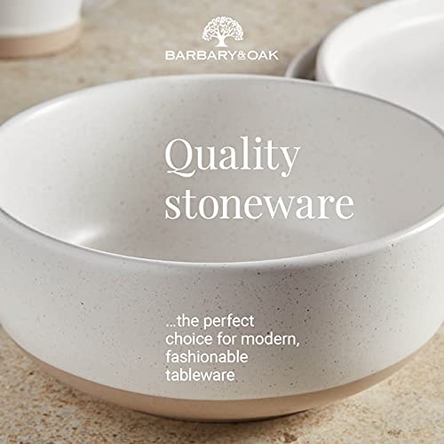 Barbary & Oak BO867007WHT Avena 16 Piece Dinnerware Set, Stoneware, Linen White - Image 6