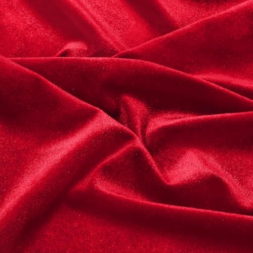 Image of Amazon Brand - Umi 1 Mtr Multi Purpose Velvet Fabric Cloth for Decoration, Trousseau Packing, Party Hall, Bouquet, Gift Packing, Decor, Pooja Room (1 Mtr, Red), Solid