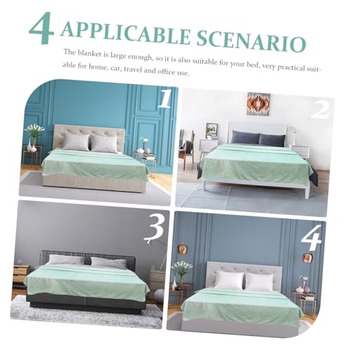 Couverture double face de qualité en polyester vert menthe - 8