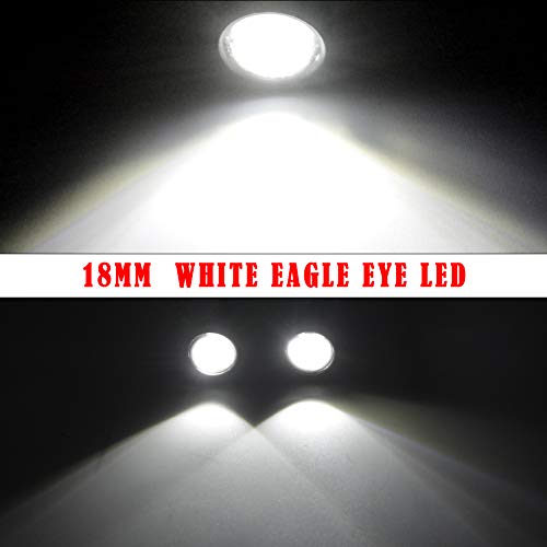 image for YITAMOTOR 18mm Eagle Eye Led Bulbs White, High Power 9W Car Motorcycle