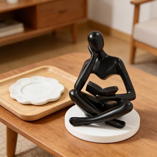 Figura Decorativa Estatua Pensador Arte Abstracto Negra miniatura 7