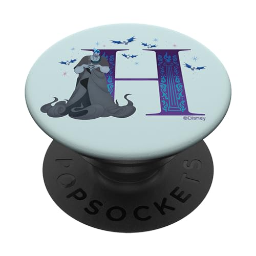 Disney Villains Alphabet Monogram Letter H for Hades PopSockets Swappable PopGrip, Black