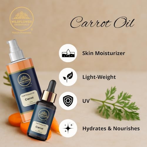 Image of Carrot Oil Cold Pressed for Face Skin Hair & Body Hydration Pure & Natural (30ml)