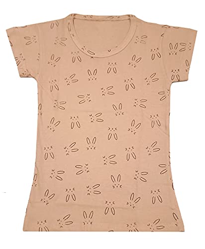 Image of indi weaves Girls Printed Cotton Half Sleeves Tshirts (Pack of 3)