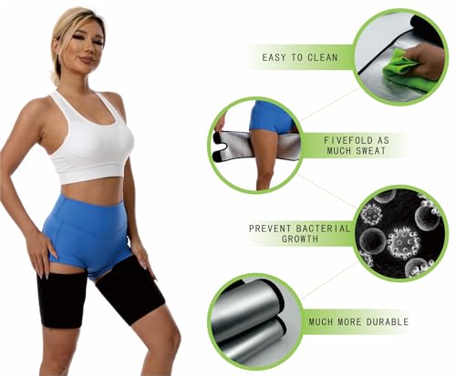 sauna leg sleeves 2-pack adjustable thigh wraps for women amp mensweat thigh trimmer slimming workout gear fat burn
