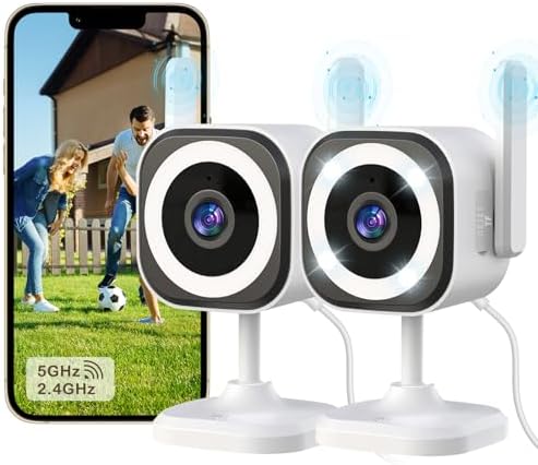 Dual-Antenna Stable 5G WiFi Security Camera, 4X Zoom 2K Outdoor I...