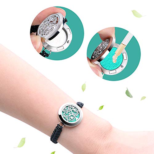 ttstar Essential Oil Diffuser Bracelet Set - Stainless Steel Aromatherapy Locket with Adjustable Band, Includes 12pcs Refill Pads Gift for Women and Girls - Image 6