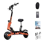 GT08 Electric Scooter for Adults，5600W Dual Motor with 60V 27Ah Battery Up to 50MPH &40Miles Range，11' Off-Road Tires，Adjustable Handlebars，Folding Fast Commuting E Scooter with Detachable Seat