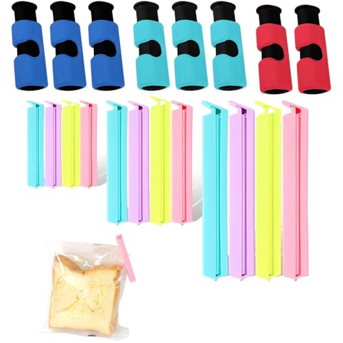 Rulos Pelo Grandes, 20 piezas de clip de sellado, pinza cierre bolsa de alimentos, clip de cierre de cocina reutilizable de plástico para embalaje de cocina, caramelos aperitivos