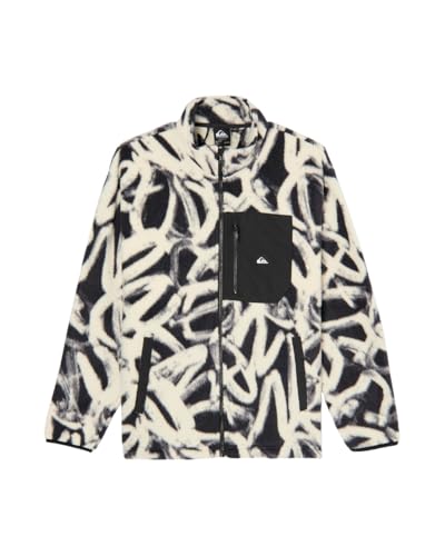 Quiksilver Clean Coast FZ - Forro Polar con Cremallera Completa para Hombre, Color Blanco